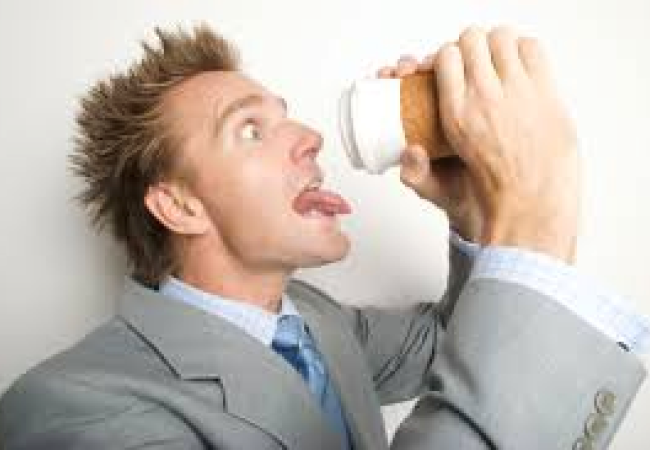 Man drinking coffee